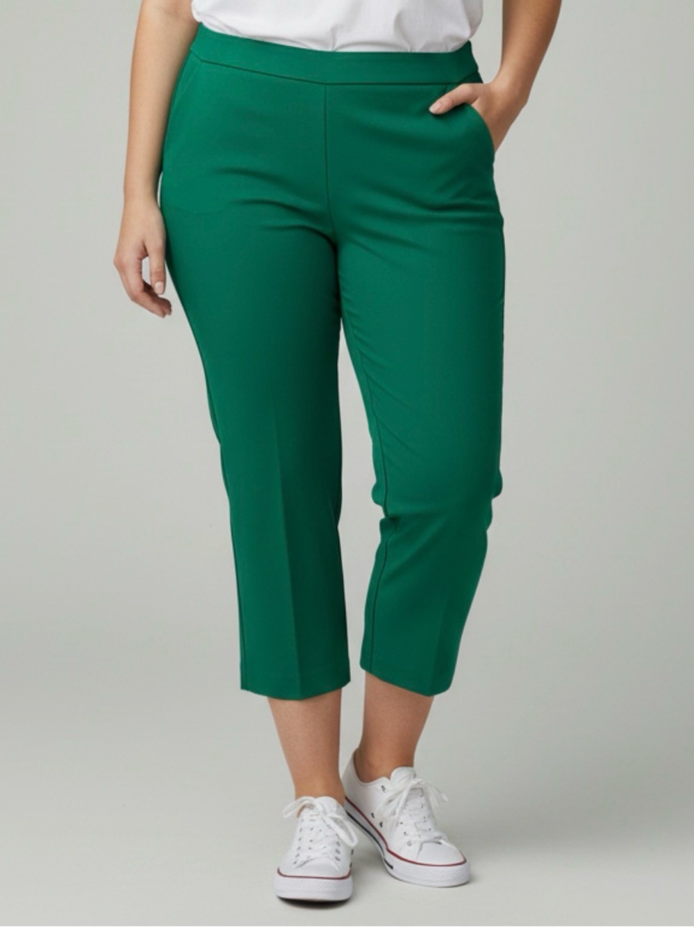 🫶🏻 Rachel Zoe Green Cropped Pull-On Pants Stretchy NWOT